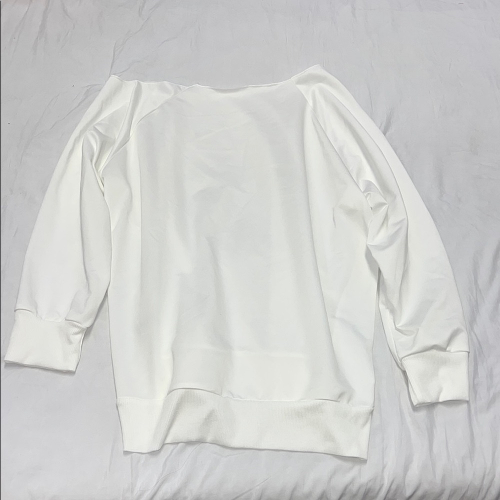 SHEIN Off The Shoulder White Polyester Top